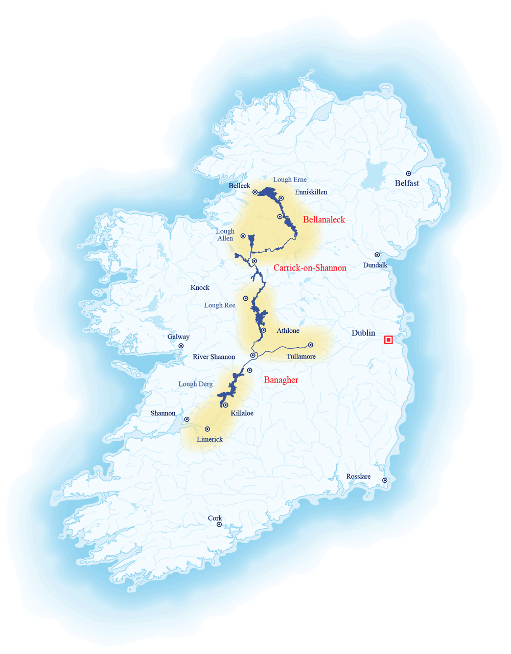 Map Shannon Erne waterways